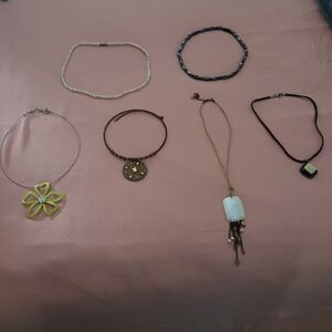 Assorted Women's Necklace Set in Green, White, Black, Pearl & Bronze. $3 each.